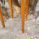 Honey-colored solid beech side table