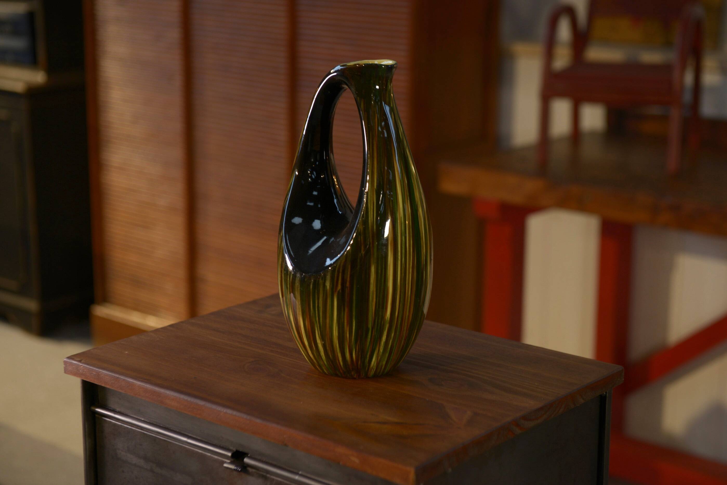 Ceramic vase / pitcher signed St Clément 1950's