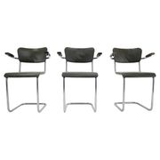 Set of three Bauhaus chrome dining chairs by Mauser, 1940s