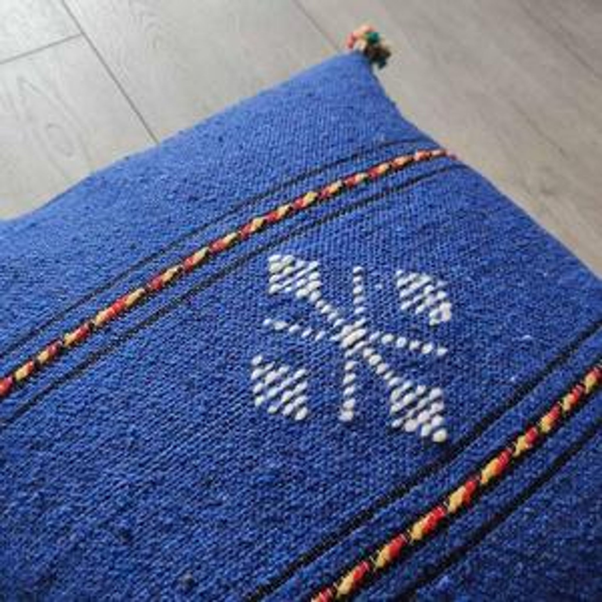 Moroccan blue Berber cotton cushion