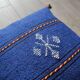 Moroccan blue Berber cotton cushion