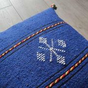 Moroccan blue Berber cotton cushion