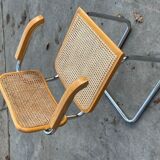 Cesca model design chair with armrests chrome version
