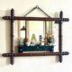 Miroir en bois forme bambou
