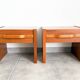 Pair of elm bedside tables dlg Maison Regain, circa 1980'
