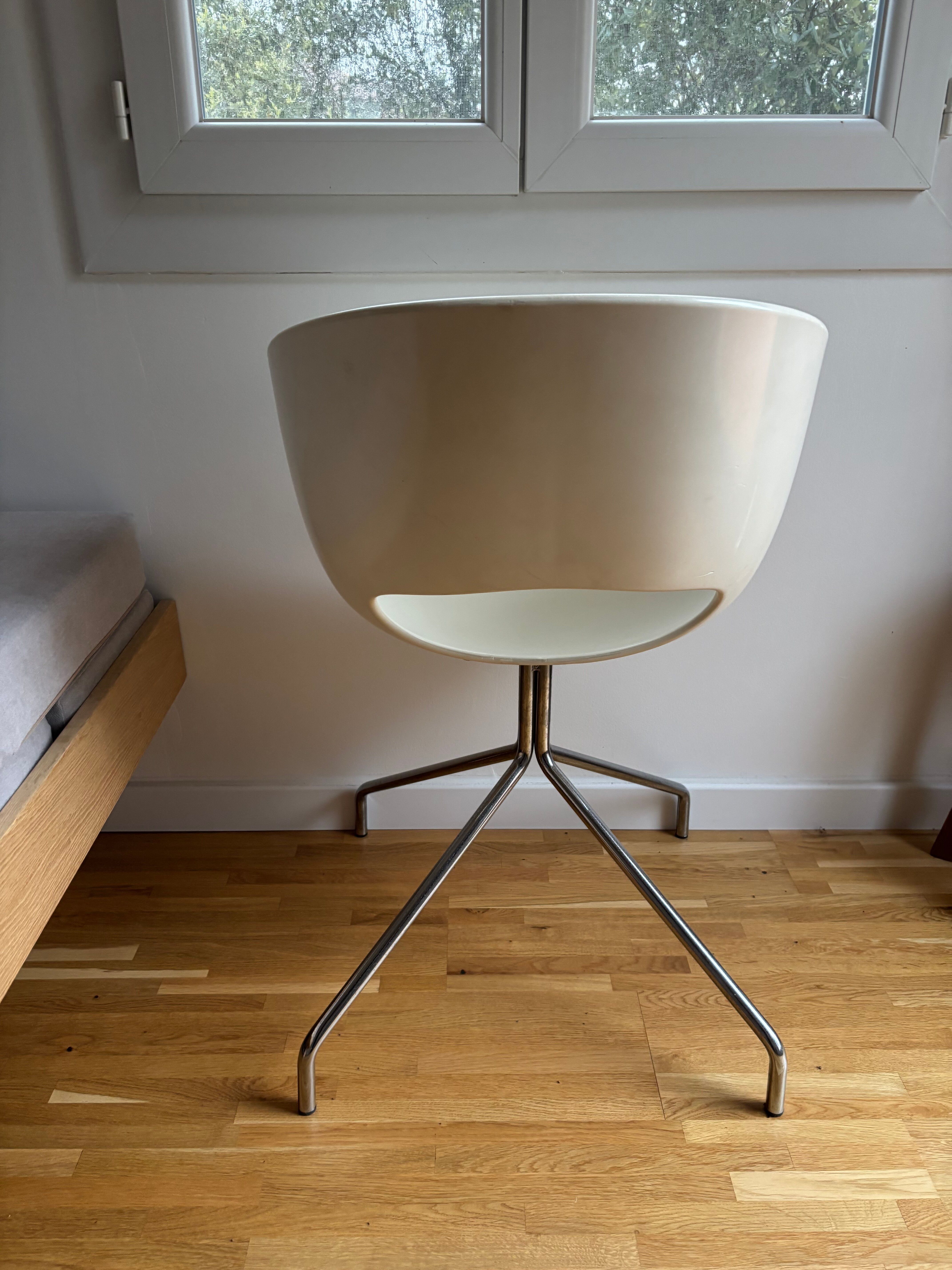 Chaise design italienne sintesi eye spider - blanc / chrome