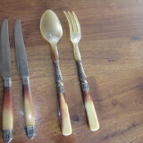 12 old knives and salad cutlery