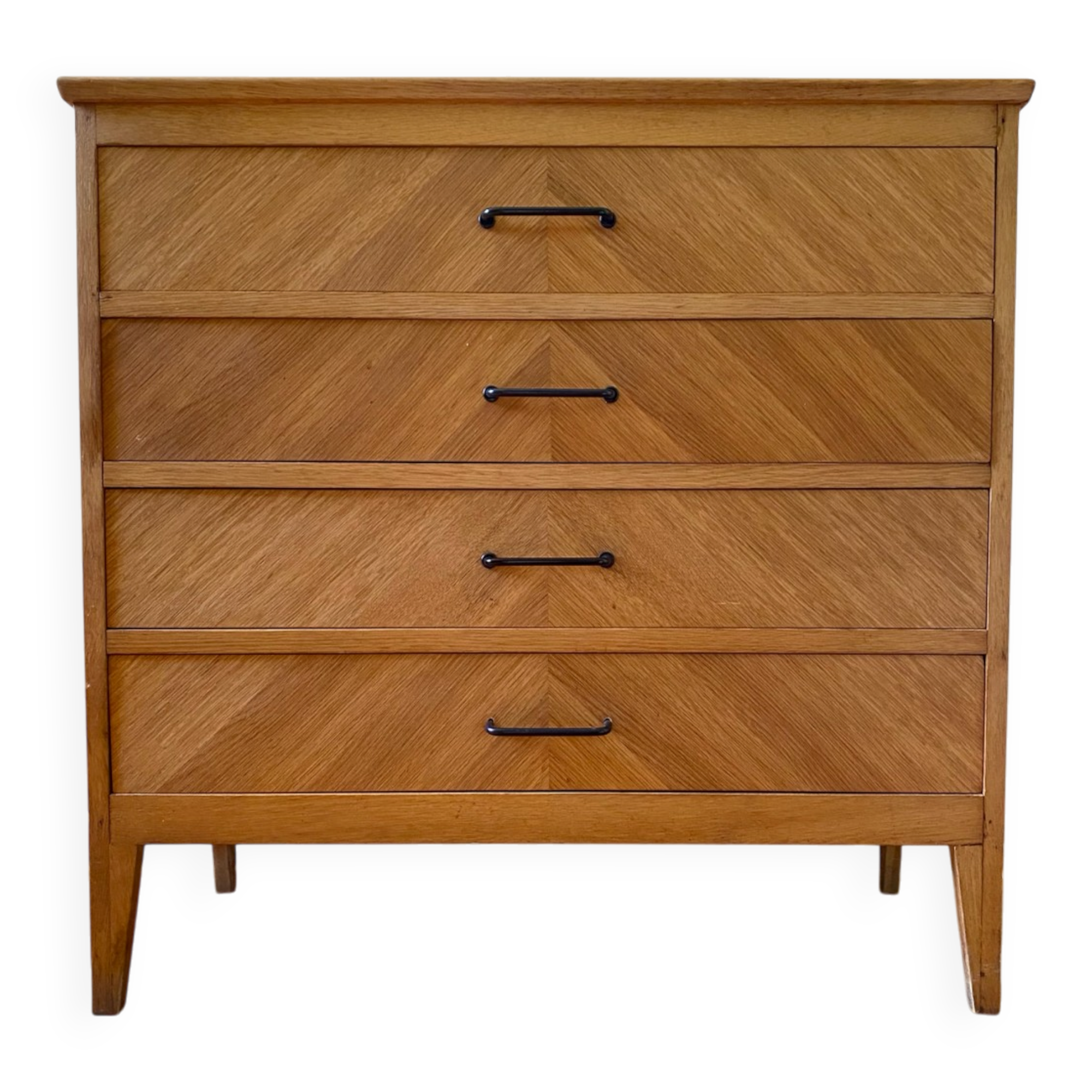 Commode 4 tiroirs Scandinave à pied compas vintage