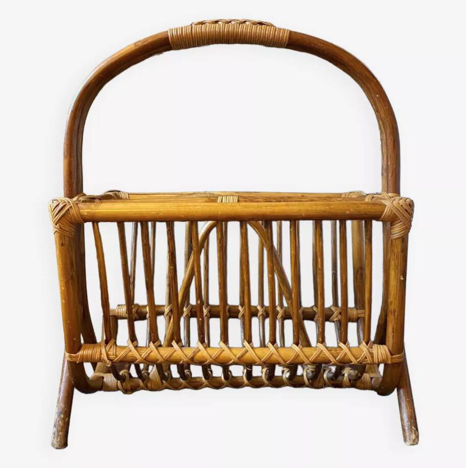 Bamboo magazine rack, 1960s
