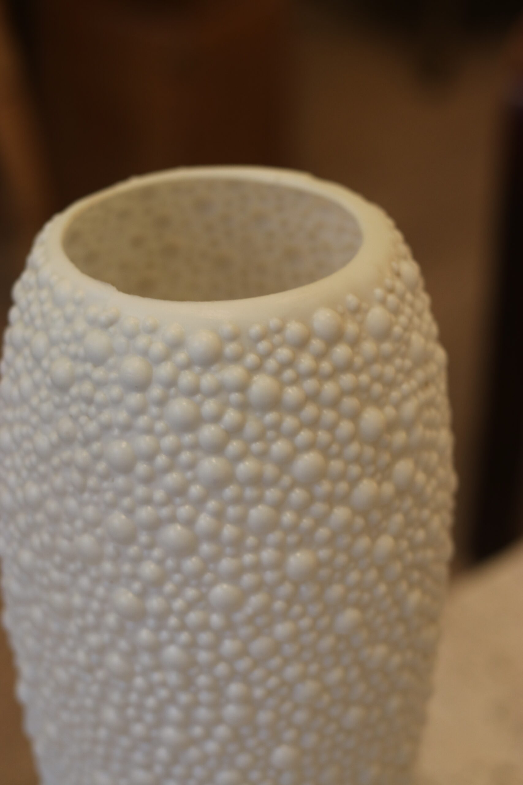 Mid-century textured plastic lamp, 1950s–60s.