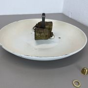 unique round metal Gino Sarfatti Style Ceiling Wall Light Flushmount Italy 1950s