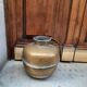 Antique brass jar
