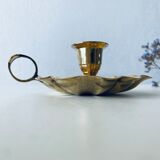 Indian candle holder in golden brass