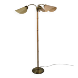 Bamboo and brass floor lamp