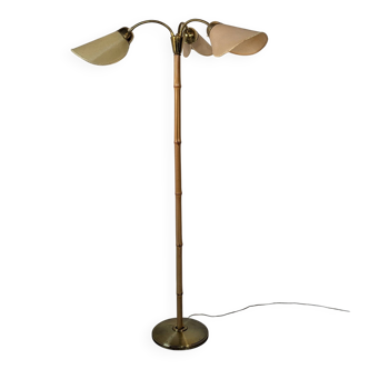 Lampadaire en bambou et laiton