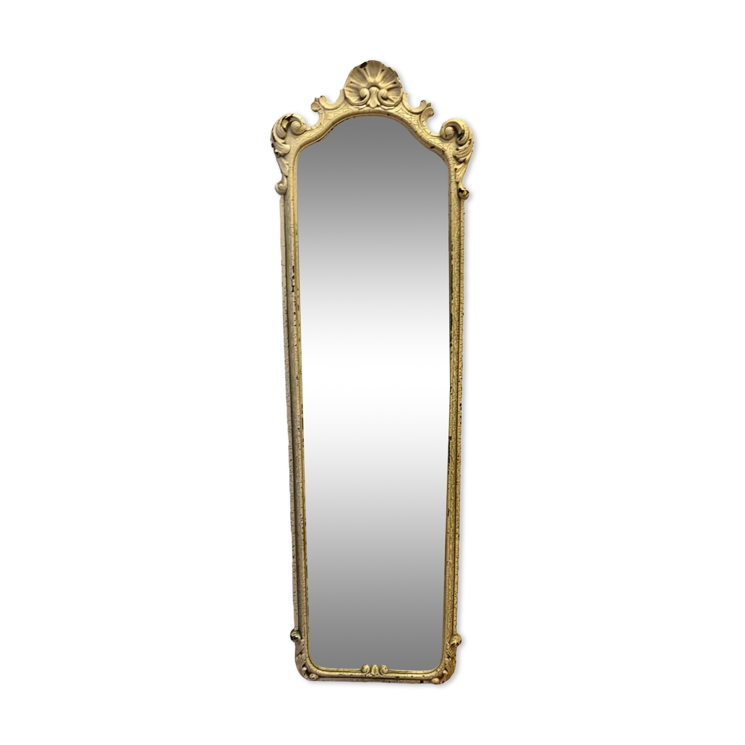 Carved painted wooden mirror