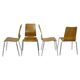 Vintage Set of 4 IKEA Gilbert Chairs Curved Oak Plywood 1999