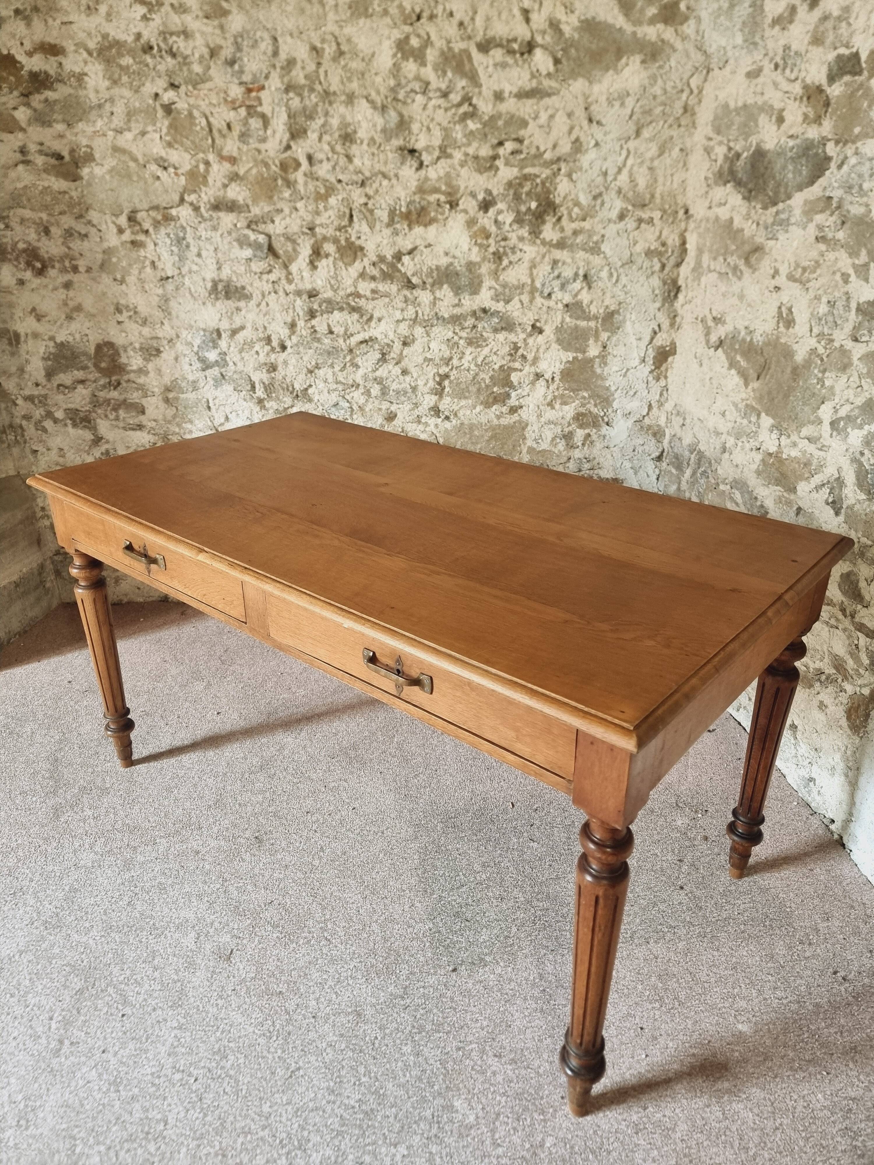 Antique Oak Table – 1930s Desk or Dining Table