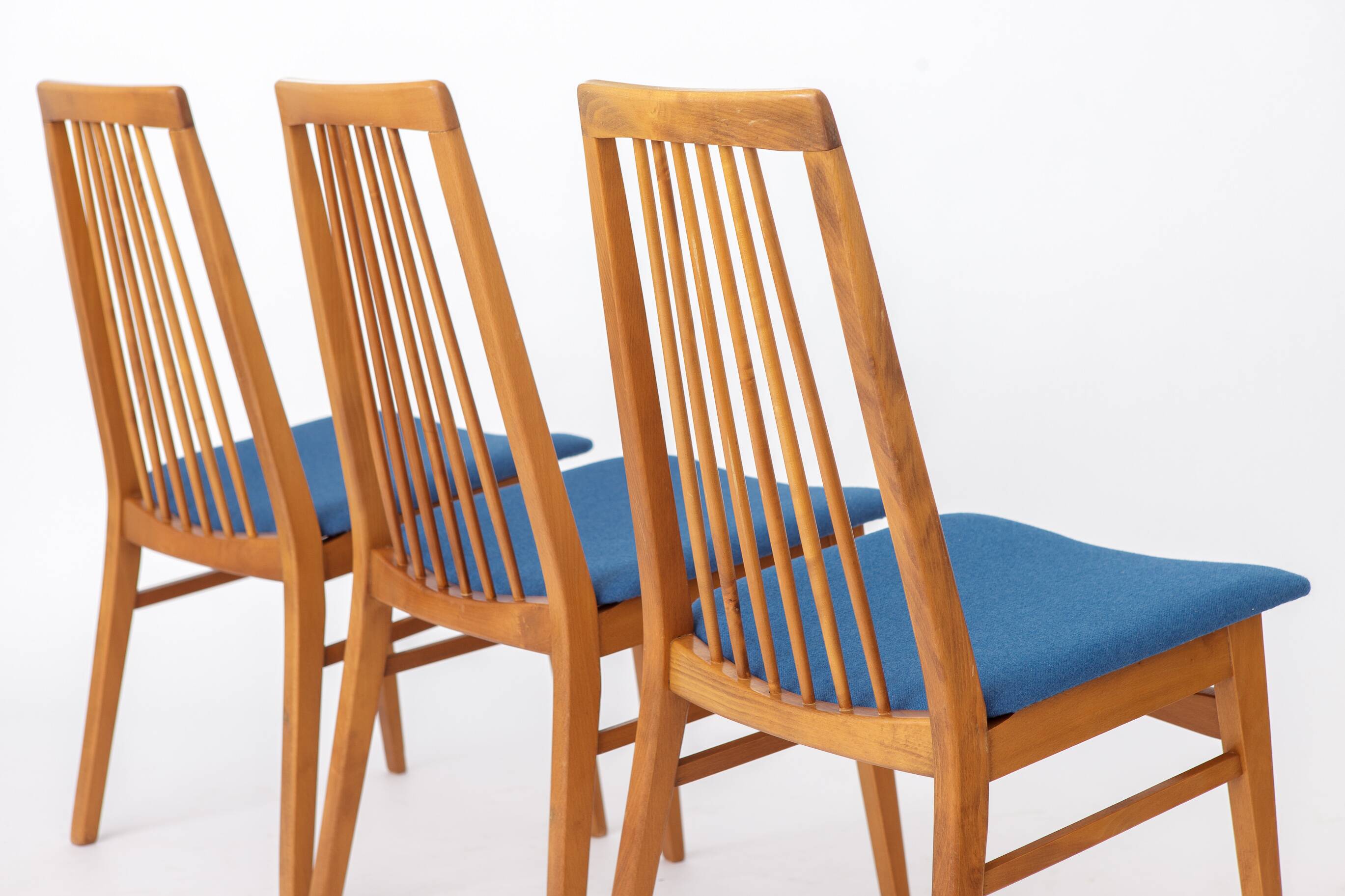 Set of 6 German Dining Chairs, 1960s | Solid Beech Mid-Century Chairs |