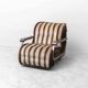 Vintage Malga model armchair in striped fabric – 1970s design