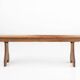 Rustic natural oak wooden bench with rounded details, France ca. 1900