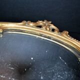 Antique mirror tray Centerpiece mainly in bronze and mercury glass