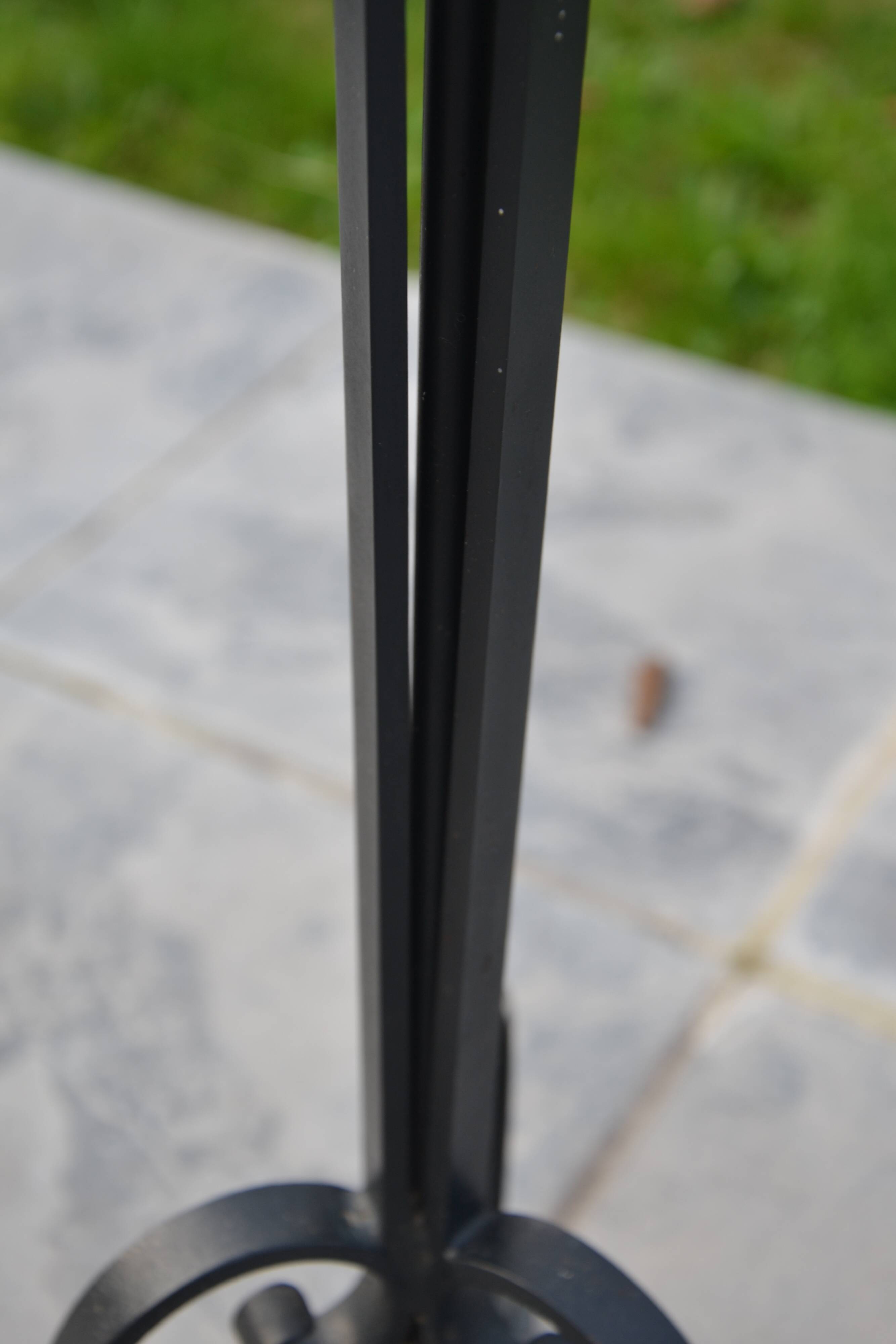 Vintage Sèvres crystal and wrought iron floor lamp from the 1950s