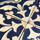 Wooden trivet and cement tiles, 1880