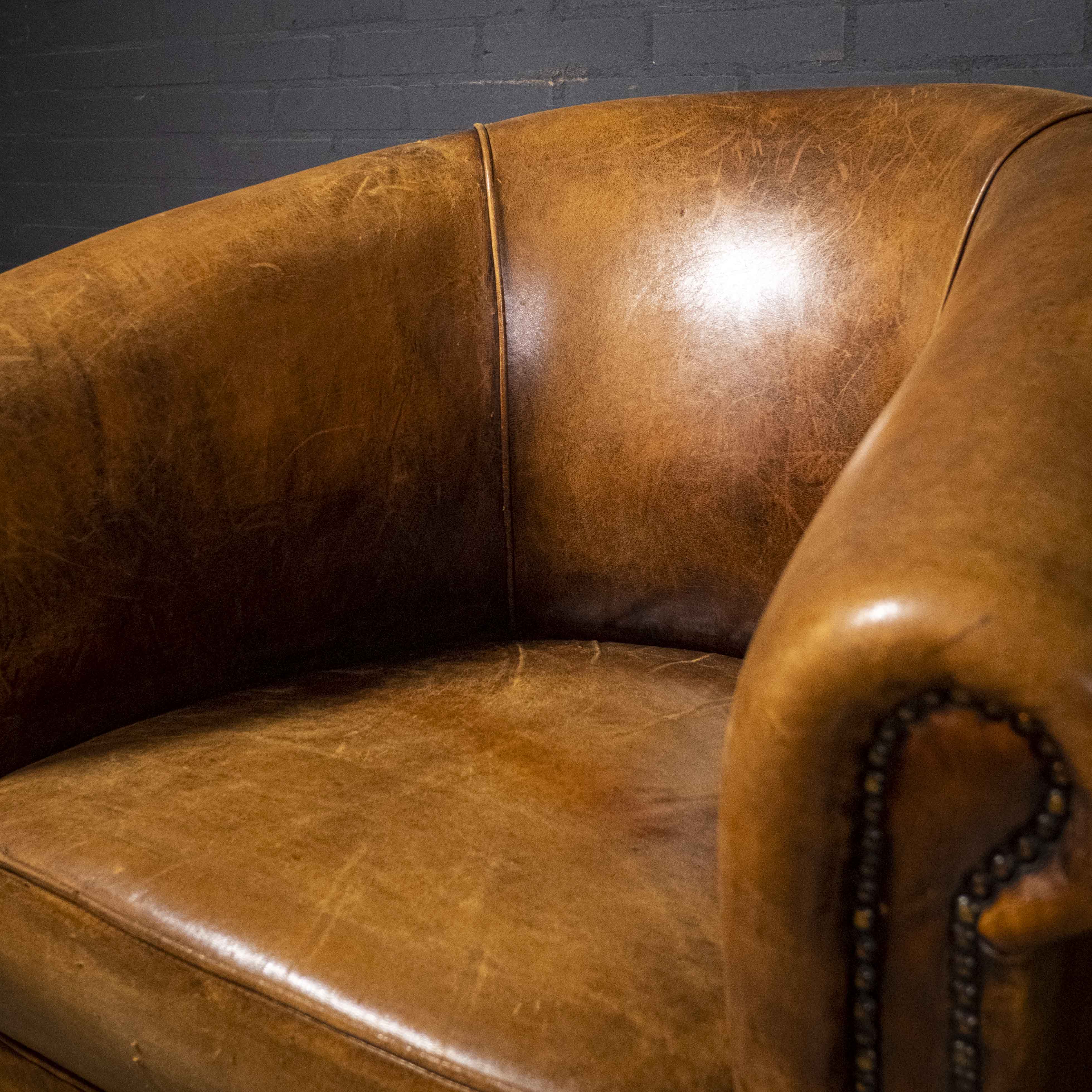 Vintage armchair cuir de mouton