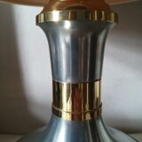 Satin metal and brass lamp
