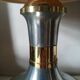 Lampe en métal satiné et laiton