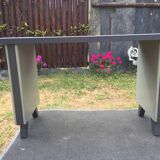 Modernist industrial and vintage console table in Stafor brand metal