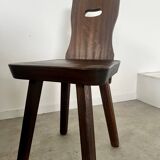 Lot 2 old chair in solid elm brutalist design from the 60s