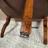 Office armchair 19th Restoration style wood and leather