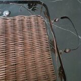Wicker and wrought iron tray