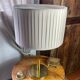 Brass lamp with pleated shade