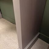 Superb matte black console with a natural top.