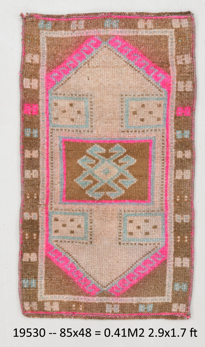 Handmade Wool İn Vintage Door Mat Rug