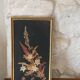 Cadre herbier fleurs séchées et edelweiss vintage
