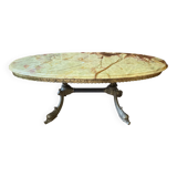 Marbled glass coffee table