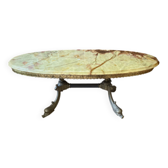 Marbled glass coffee table