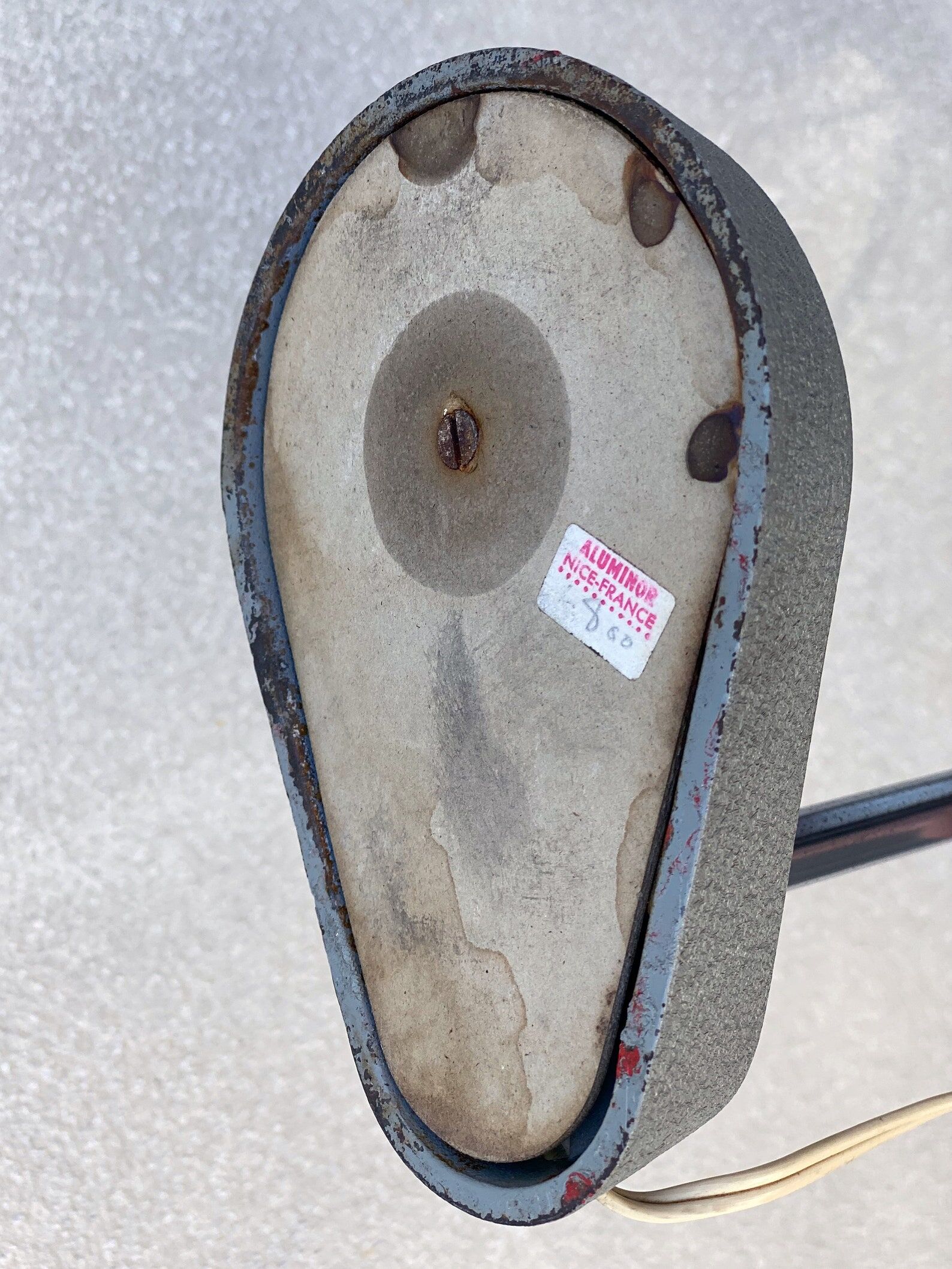 XL Mid Century Aluminor France gray desk lamp / table lamp