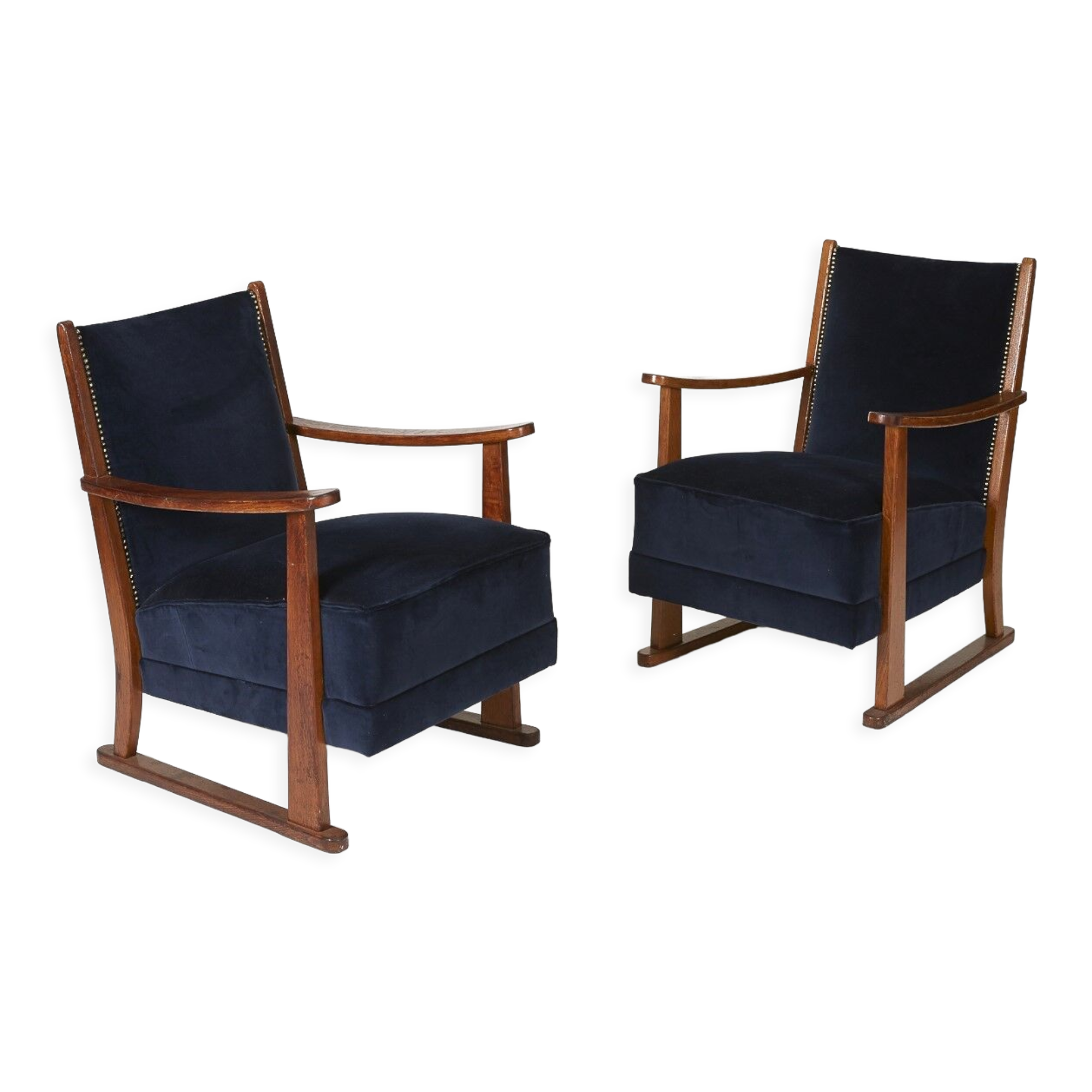 Pair of armchairs luge 1940s