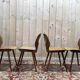 Suite de 4 chaises Baumann modèle œil en bois Design 1950s