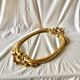 Baroque wall mirror in gilded plaster - height: 62 cm