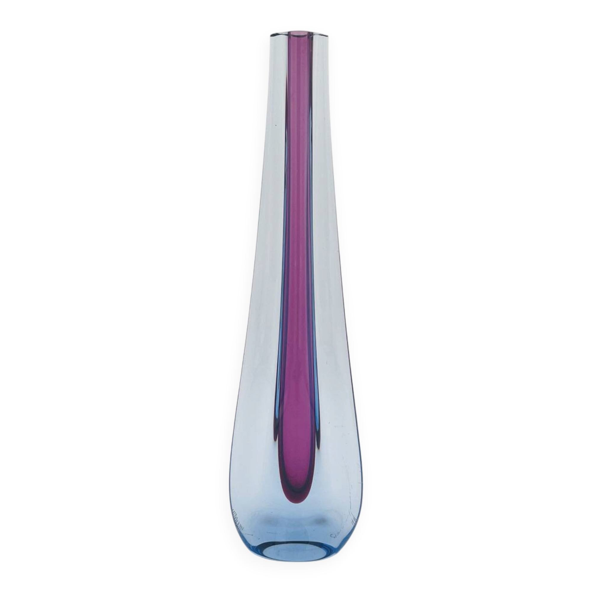 Soliflore Murano Flavio Poli Sommerso Blue Violet 30cm 479g
