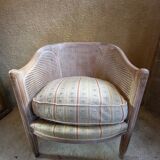 Canned basket armchair