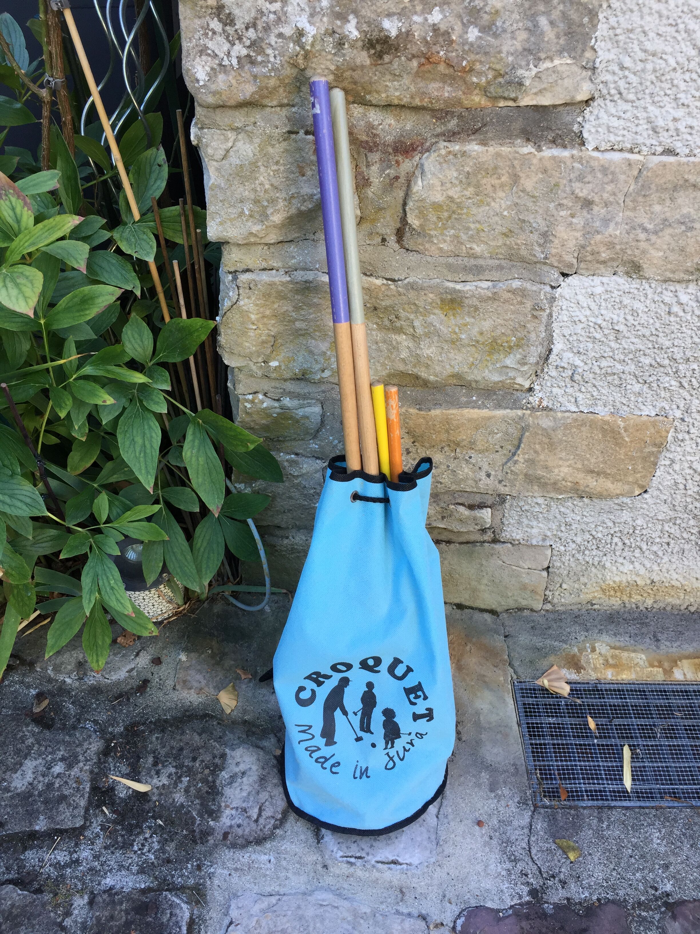 Vintage wooden croquet game