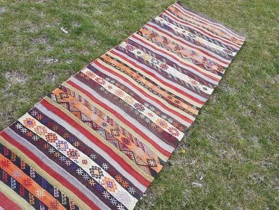 Vintage Turkish hallway rug 80x295 cm