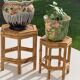 Pair of side tables in bamboo